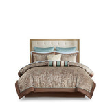 12-Piece Comforter Set with Cotton Bed Sheets – Full Size, Includes Comforter, Bed Skirt, Euro & Standard Shams, Cotton Sheets & Decorative Pillows, Blue & Brown Paisley Pattern