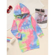 Toddler Girls Long Sleeve Tie-Dye Hooded Dress – Adorable & Comfortable Daily Wear for Kids
