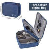 5-Color 3-Layer Multifunctional Travel Digital Storage Bag – Waterproof Cable & Charger Organizer Pouch 📦