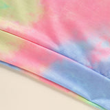 Toddler Girls Long Sleeve Tie-Dye Hooded Dress – Adorable & Comfortable Daily Wear for Kids