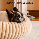 Mewoofun Donut Dog Bed – Medium 45 lbs Capacity Calming Plush Washable Pet Bed with Non-Slip Bottom for Dogs & Cats