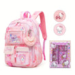 Hello Kitty Student Backpack Set – Pink Large Capacity Backpack, Pendant & 2 Badges + Stationery Set