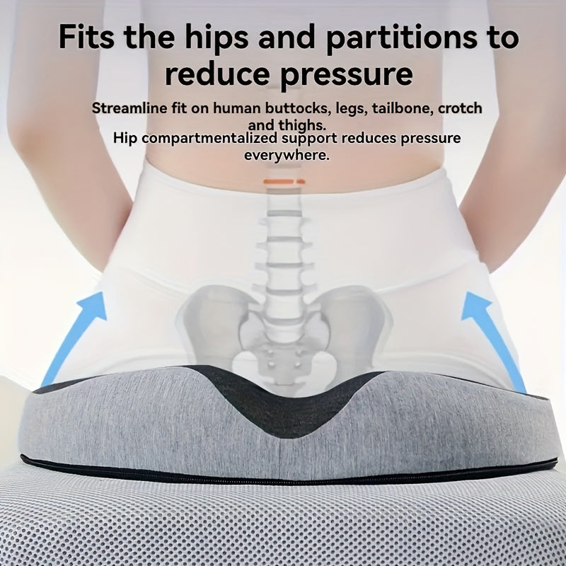 Pressure-Relieving Memory Foam Seat Cushion – Ultra-Dense Ergonomic Support for Office, Car & Wheelchair 🛋️