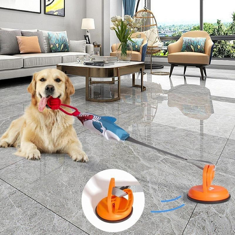 Prokel Shark Shaped Pet Toy – Interactive Suction Cup Rope Ball with Squeaky Chew Function for Dogs & Cats, Training & Play