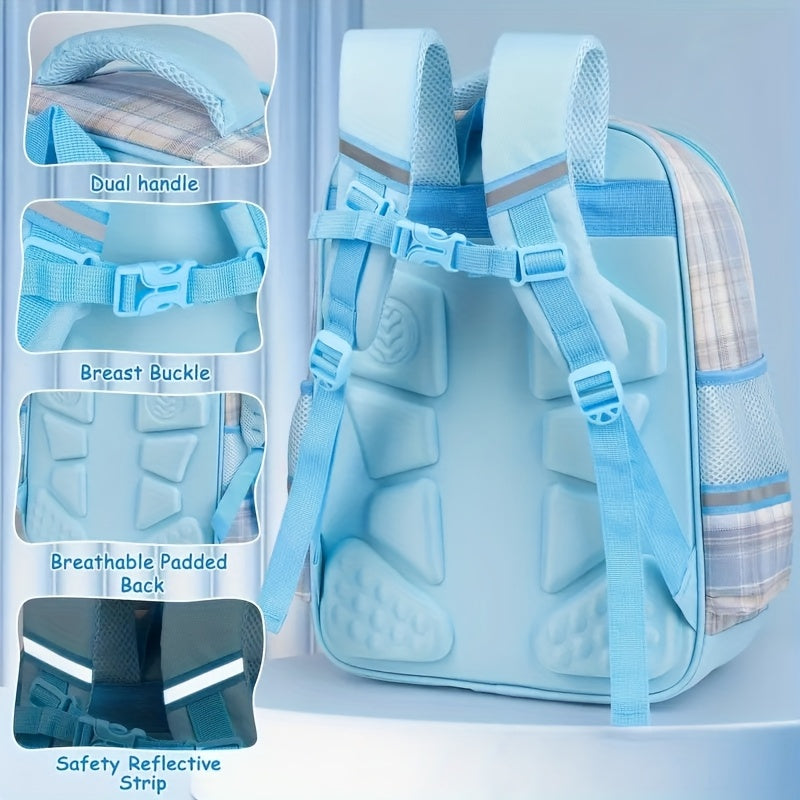 Sanrio Cinnamoroll Backpack Set – School Bag with Student Bookbag, Pins, ID Badge Holder & Stationery for Teenagers 🎒