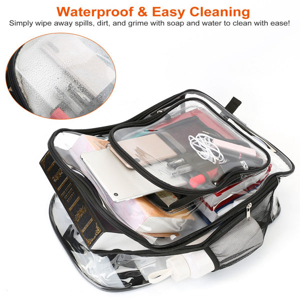 Large Transparent School Bag – Clear Backpack for School, Stadium, Travel & Events