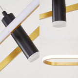Modern Black & Gold 4-Light Pendant Lamp with Adjustable Design