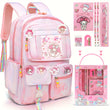 Sanrio My Melody Large Capacity Backpack Set – Includes Backpack, 6 Badge Pins & Stationery Set