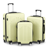 3-Piece ABS+PC Curved Vertical Luggage Set – Hard Shell Spinner Suitcases with TSA Lock & 360° Wheels (20", 24", 28")