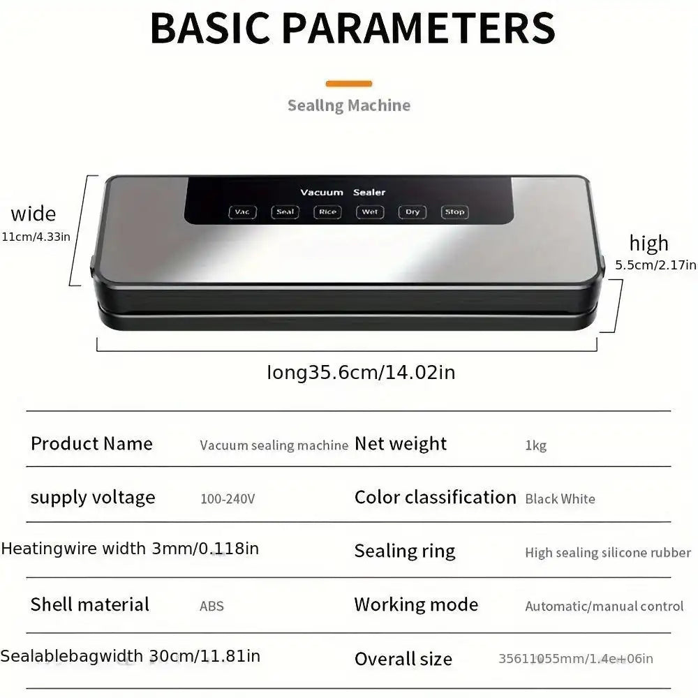 65 KPA Commercial Food Vacuum Sealer Machine Seal A Meal Food Saver System with 30 Free Bags, Dry/Moist Modes, 6-In-1 Sealing Machine for Food Storage & Sous Vide, Automatic Food Sealing Machine - PulinGO