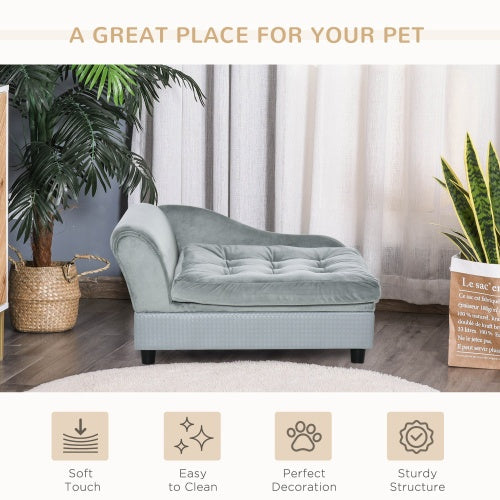 Luxury Small Dog Bed – Plush Sofa-Style Pet Couch with Hidden Storage, Washable Cushion & Non-Slip Base