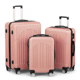 3-Piece ABS+PC Hard Shell Luggage Set – Lightweight Spinner Suitcases with TSA Lock (20/24/28 Inches, Black & Silver)