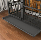 Multifunctional Dog Cage Furniture – Indoor Wooden Kennel with Double Doors & Removable Trays for Easy Cleaning