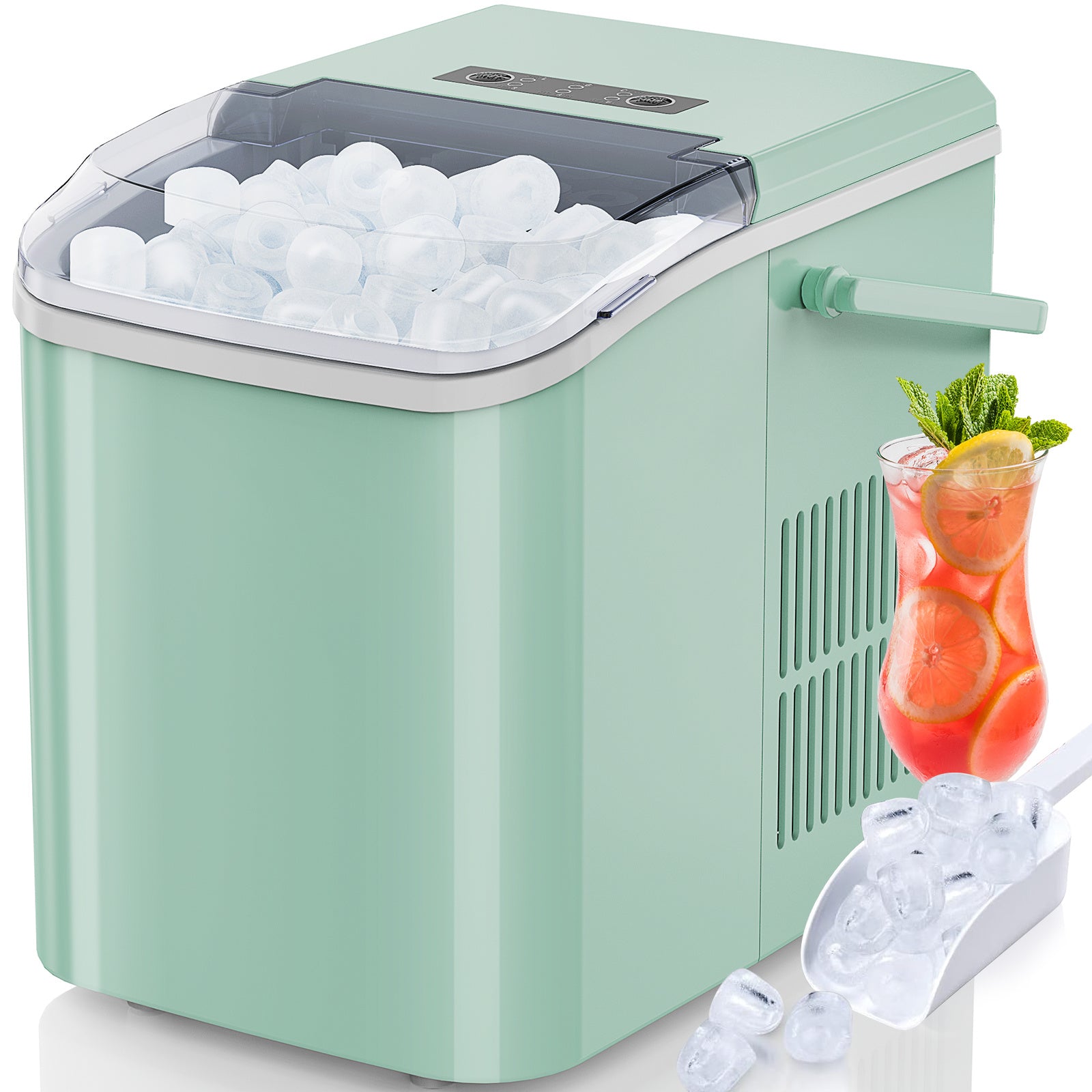 Portable Ice Maker – Compact Bullet Ice Machine with Handle, Self-Cleaning & Quiet Operation