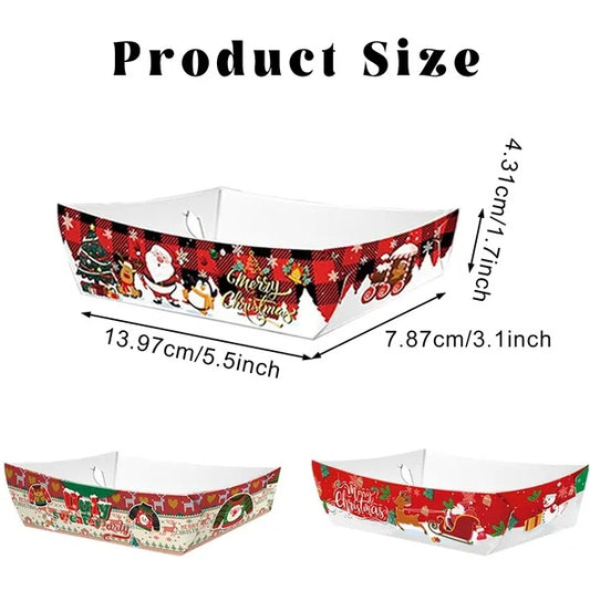 36 Pc Christmas Food Tray Set – Festive Paper Serving Trays (Multicolor)