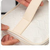 White Large-Capacity Travel Makeup Bag – Portable Cosmetic Organizer for Women