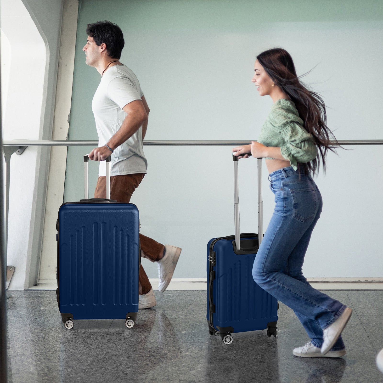 3-Piece ABS+PC Expandable Suitcase Set