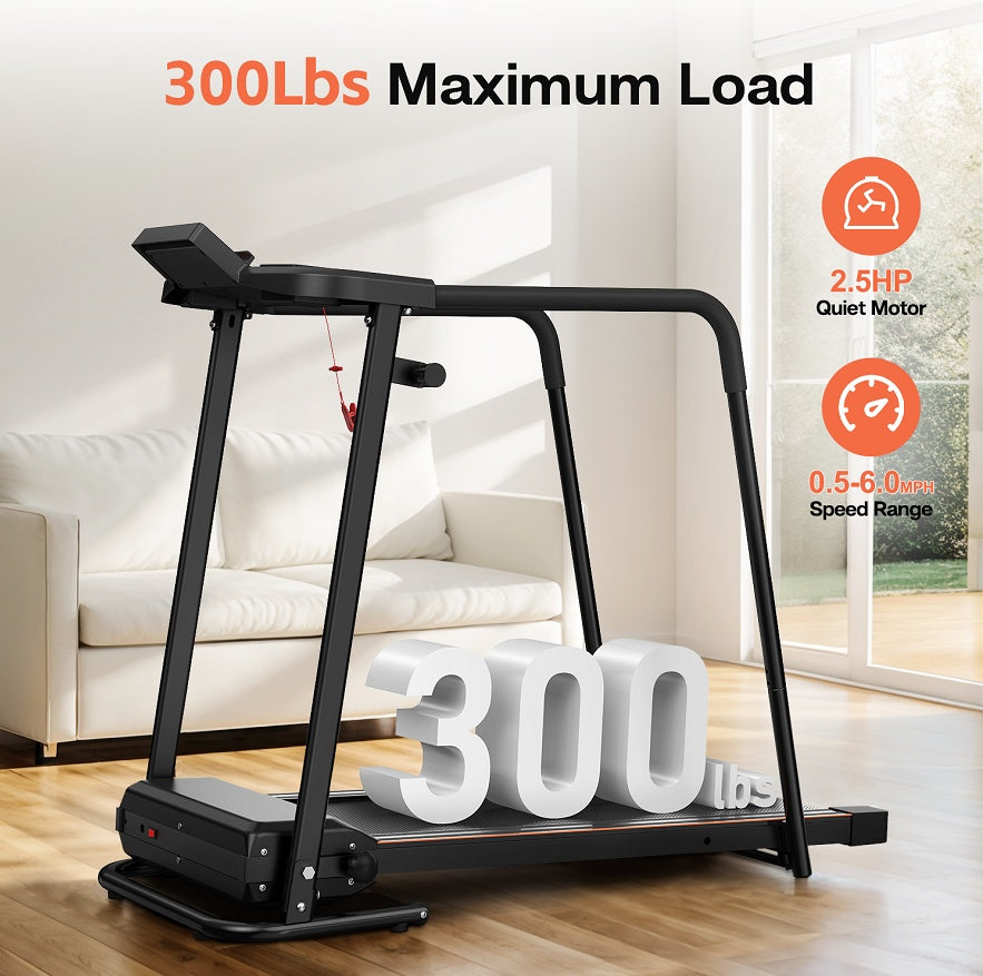 Folding Electric Treadmill Running Machine with LCD Display & Safety Key – Compact Home Fitness Equipment 🏃‍♂️🔥