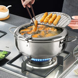 High-Quality Stainless Steel Pot Type 1 – 304 Tempura Fryer Pot with Thermometer and Pour Spout