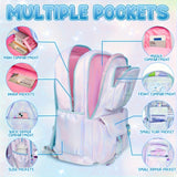 Cinnamoroll Blue Backpack Set – Large Capacity Teen School Bag with 6 Badges & Stationery Cards