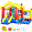 8‑in‑1 Inflatable Bounce House – Kids Play Center with Blower, Basketball Hoop, Ocean Balls, Ring Toss & Sticky Ball Game