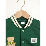 Toddler Kids Girls & Boys Embroidery Letters Print Jacket – Baseball Collar Casual Sports Coat