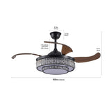Retractable Ceiling Fan with LED Light & Remote Control