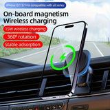 15W Qi Fast Wireless Car Charger Mount - Auto-Clamping Air Vent & Dashboard Phone Holder
