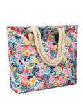Women’s Art Flower Pattern Beach Tote – Waterproof & Sandproof Large Capacity Bag