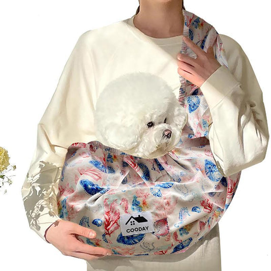 Hands-Free Pet Cuddle Carrier Sling – Reversible Comfort for Small & Medium Pets, Pocket Included, Everyday Cozy