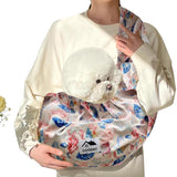 Hands-Free Pet Cuddle Carrier Sling – Reversible Comfort for Small & Medium Pets, Pocket Included, Everyday Cozy