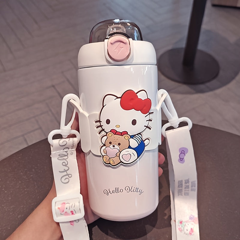 Sanrio Licensed 500 ml Insulated Stainless Steel Bottle – Cute Character Straw Bottle for Travel & Daily Use 🥤🎀