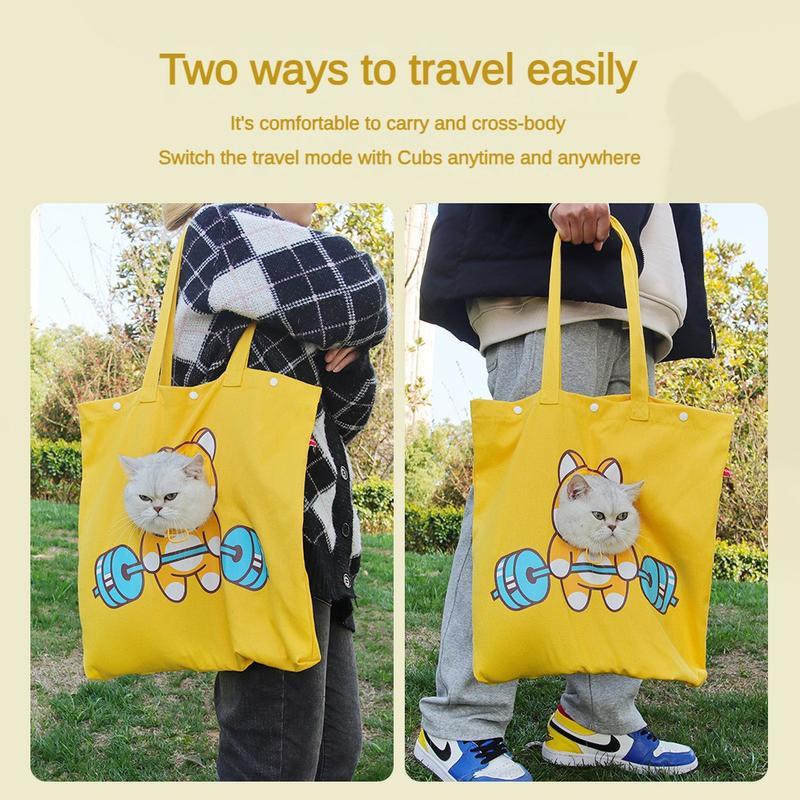 Animal-Shaped Canvas Shoulder Pet Bag – Cute Carrier with Head Opening for Small Dogs & Cats