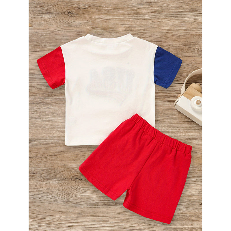 Baby Boy 4th of July Outfit Set – USA Letter Print T-Shirt & Shorts, Independence Day Celebration Clothes