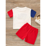 Baby Boy 4th of July Outfit Set – USA Letter Print T-Shirt & Shorts, Independence Day Celebration Clothes