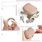 Leather Coin Purse 👛 Mini Change Pouch with Keychain – Small Zipper Wallet for Women