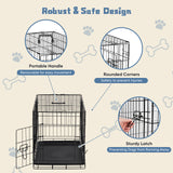Single Door Dog Cage – 24–30 Inch Foldable Metal Crate with Secure Lock & Removable Tray for Easy Cleaning