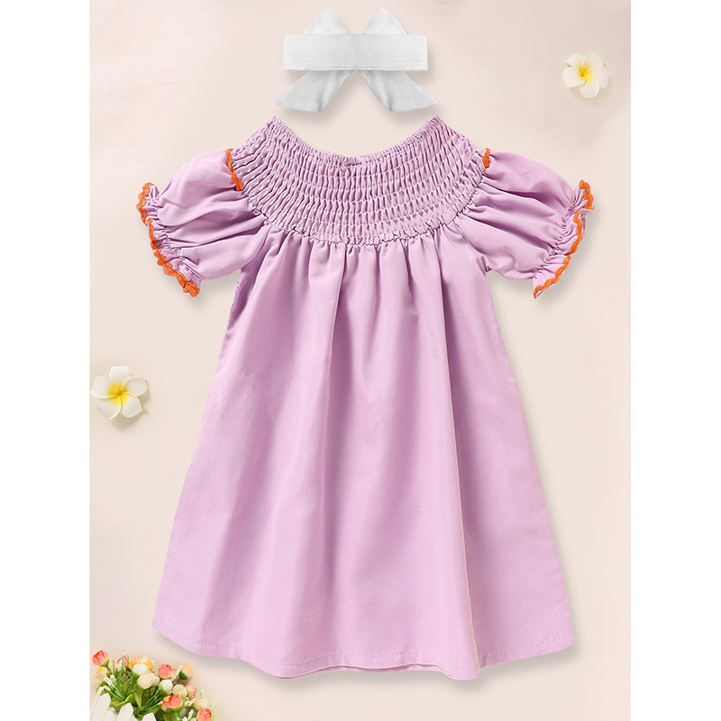 Infant Baby Girl Halloween Dress 🎃 Ghost Embroidery Outfit + Matching Headband