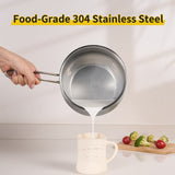 Wangyuanji 2.85 QT Non-Stick Stainless Steel Saucepan – Durable 304 SS Pot for All Cooktops
