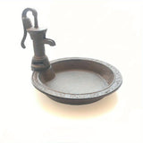 Rustic Style Cast Iron Vintage Water Pump Round Bird Feeder – Outdoor Decorative Garden Tray & Gift for Bird Lovers