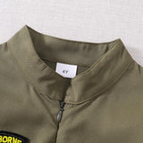 Toddler Boys Pilot Jumpsuit – Army Green Long Sleeve Romper for Birthday Parties & Playtime