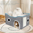 Super-Wide Indoor Cat House – Foldable & Portable, Grey