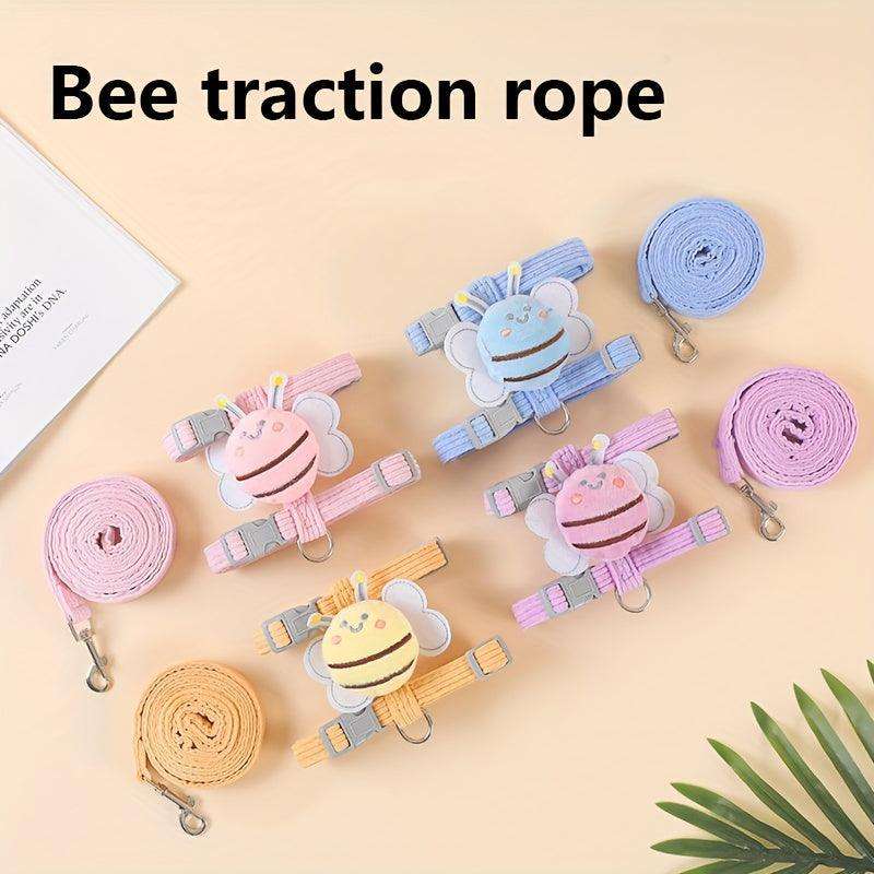 Red Adjustable Anti-break Out Special H Font Chest Strap Cat Leash Set - PulinGO