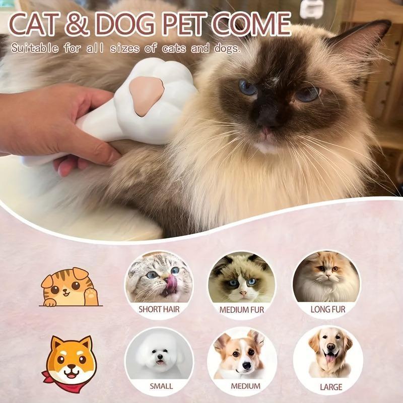 Pet Massage Hair Removal Comb – Paw-Shaped Grooming Brush for Dogs & Cats, Gentle Deshedding & Pet Hair Remover Tool