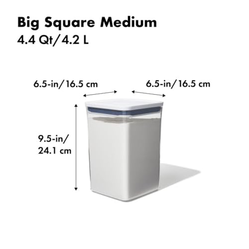 Airtight POP Food Storage Container 4.4 Qt – Stackable BPA-Free Pantry Canister (Clear)