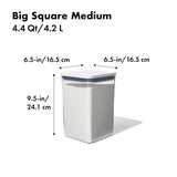 Airtight POP Food Storage Container 4.4 Qt – Stackable BPA-Free Pantry Canister (Clear)