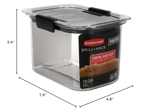 Airtight Pantry Food Storage Container – 7.8-Cup BPA-Free Modular Canister (Gray)