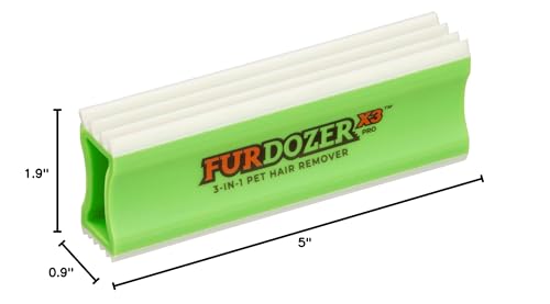 FurDozer X6 Multi-Surface Pet Hair Remover Tool with Crevice Cleaner & Fabric-Safe Rubber Design – Reusable & Professional Grade