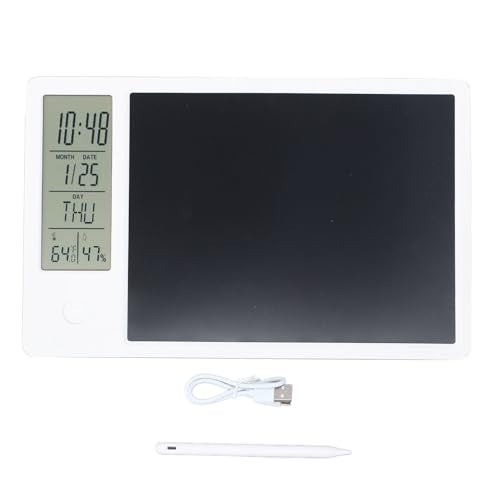 HD LCD Electronic Calendar Writing Tablet – Smart Desk Organizer with Time & Climate Display (White)