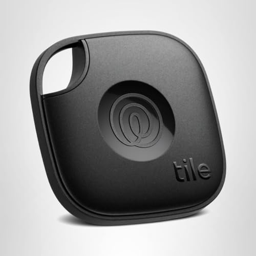 Tile Bluetooth Tracker Black, Item Locator with 350 ft Range, SOS Alert, Life360 Compatible, Waterproof IP68, iOS & Android